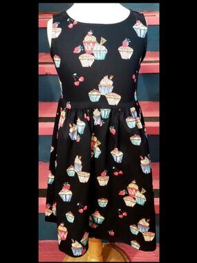 Kids Cupcake Print Dress